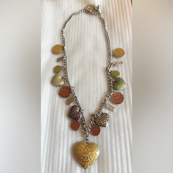 COACH VINTAGE LOGO CHARMS CHAIN NECKLACE - Picture 1 of 5